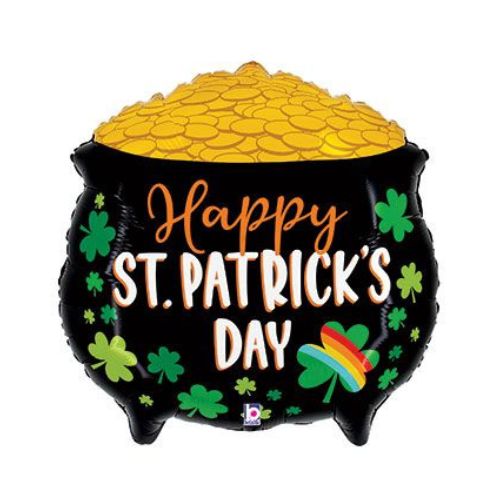Happy St. Patrick’s Day Lucky Pot Supershape Balloon – 23"