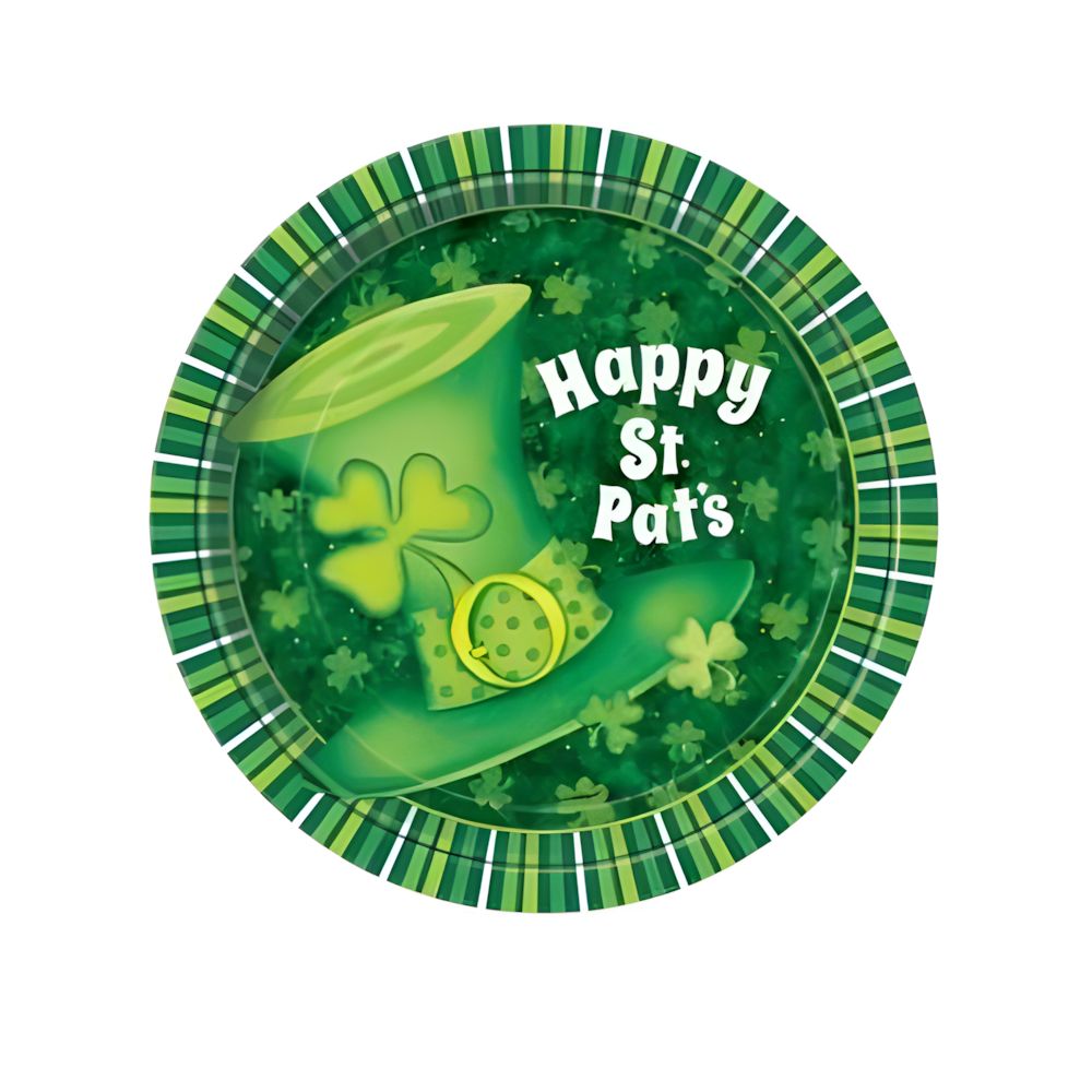 Happy St. Patrick’s Day 7" Dessert Paper Plates – 8ct