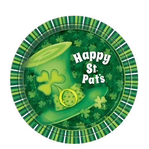 Happy St. Patrick’s Day 9" Dinner Paper Plates – 8ct