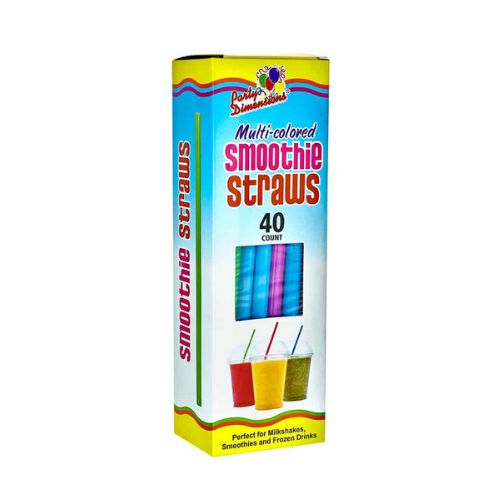 Multicolored Smoothie Straws – 40ct (9" x 0.40")