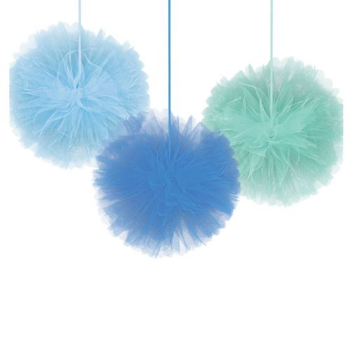 Fluffy Tulle Baby Boy Hanging Decorations – 3ct