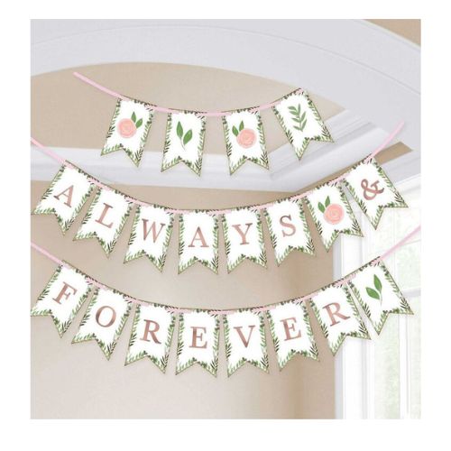 Love and Leaves “Always &amp; Forever” Pennant Banner