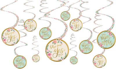 Bridal Shower Hanging Swirl Decorations – 12ct