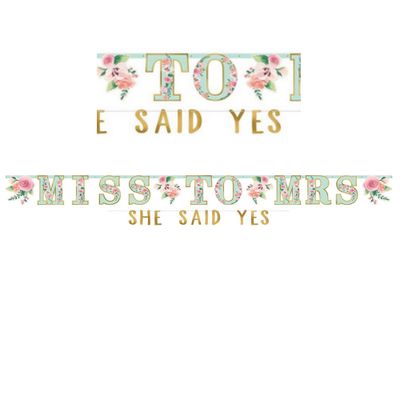 Mint To Be Jumbo Letter Paper Banner Kit – 11.4' &amp; 6' (Pack of 2)