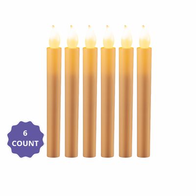 8.75" LED Flickering Taper Candles – 6ct, White