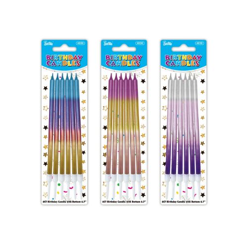 6.75" Birthday Candle – Assorted Colors