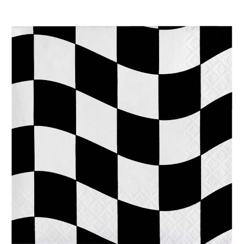 Black &amp; White Checkered Beverage Napkins – 16ct, 2-Ply
