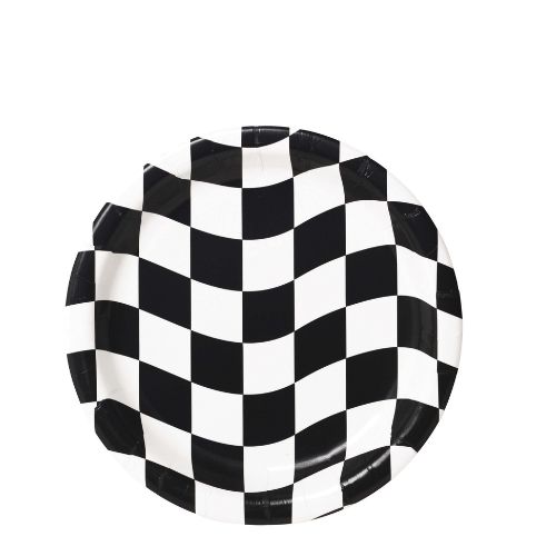 Black &amp; White Checkered Dessert Plates – 7", 8ct