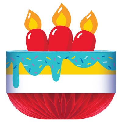 Bubbly Birthday Honeycomb Centerpiece with Attachment – 9.6" x 9"