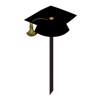 Black Grad Cap Plastic Yard Sign – 13.25" x 29.7"