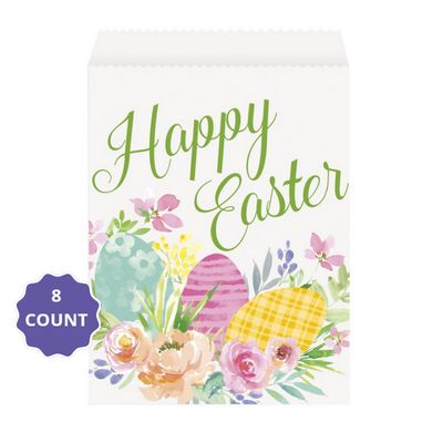 Watercolor Pastel Easter Paper Treat Bags – 8ct