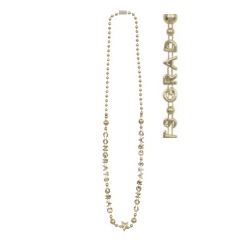 Gold “Congrats Grad” 32" Beaded Necklace