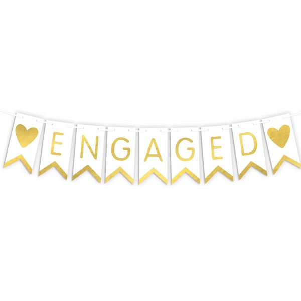 Engagement Pendant Banner – 9 Pennants, 15' Ribbon