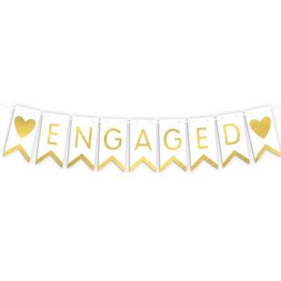 Engagement Pendant Banner – 9 Pennants, 15' Ribbon