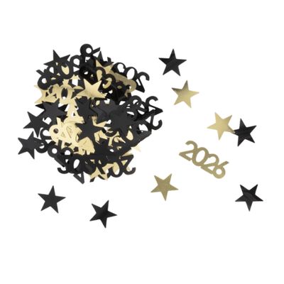 Black &amp; Gold “2026” Foil Confetti – 0.5oz