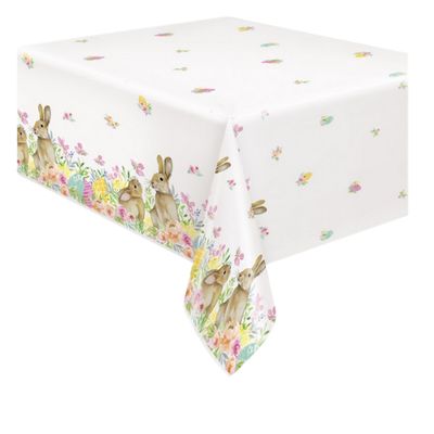 Watercolor Pastel Easter Rectangular Plastic Table Cover – 54" x 84"