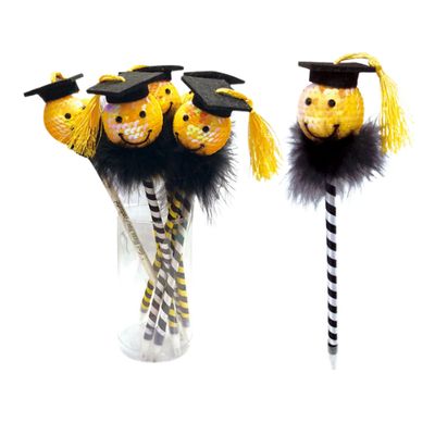Graduate Ball Pen with Smiley Face &amp; Grad Cap – 1pc