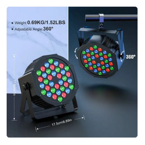 36 LED RGB Mini Flat Par Stage Light – 36W (Remote &amp; DMX Control)