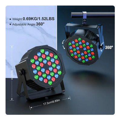36 LED RGB Mini Flat Par Stage Light – 36W (Remote &amp; DMX Control)