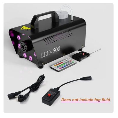 500W Fog Machine with 13-Color LED Lights &amp; Strobe Effect – Wireless Remote