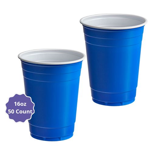Blue Plastic Cups – 16 oz, 50ct