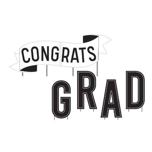 Congrats Grad Plastic &amp; Metal Yard Sign Kit, 14", 6pc
