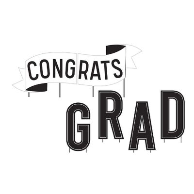 Congrats Grad Plastic &amp; Metal Yard Sign Kit, 14", 6pc