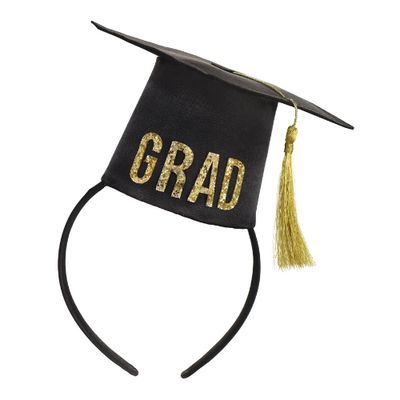 Grad Cap Headband, Fabric &amp; Felt, 9" x 5"