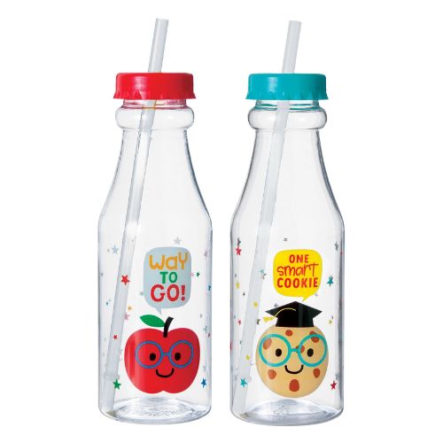 Graduation Fun Plastic Bottle with Straw – 21 oz, 11 13/16", Plastic