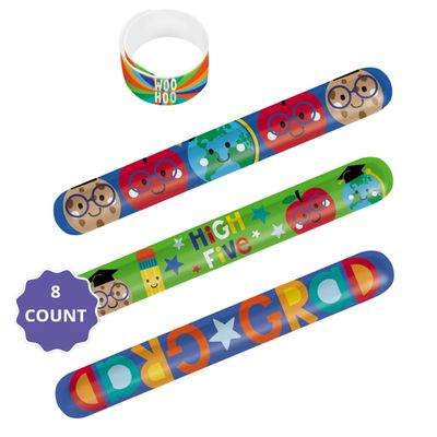 Grad Fun Slap Bracelets, 8-Pack