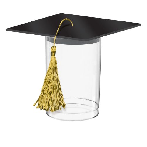Mortarboard Grad Cap Plastic Treat Container, 14oz