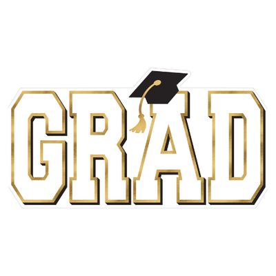 White Giant Graduation Cutout, 28in x 15in