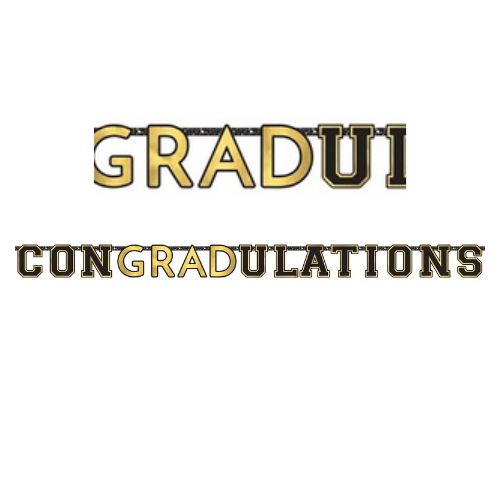 Black &amp; Gold ConGRADulations Graduation Letter Banner, 10.85ft