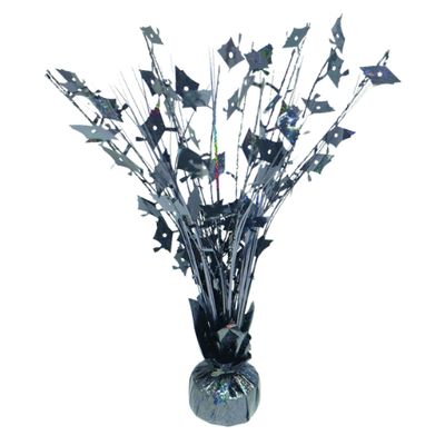 15" Grad Cap Balloon Weight – Black Holographic