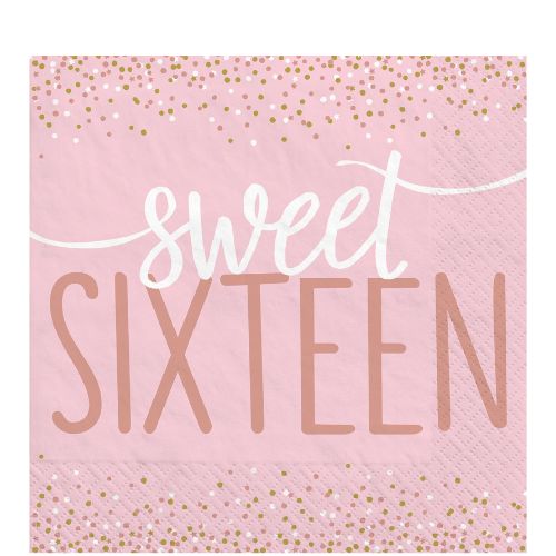 Sixteen Blush Luncheon Napkins – 16ct