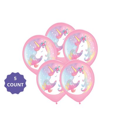 Enchanted Unicorn Latex Balloons – 12", 5ct (UN-INFLATED)