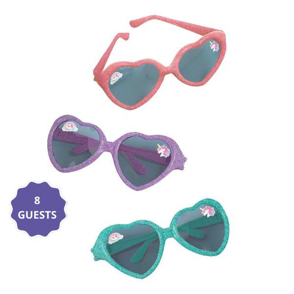 Enchanted Unicorn Glitter Glasses – 8 Count