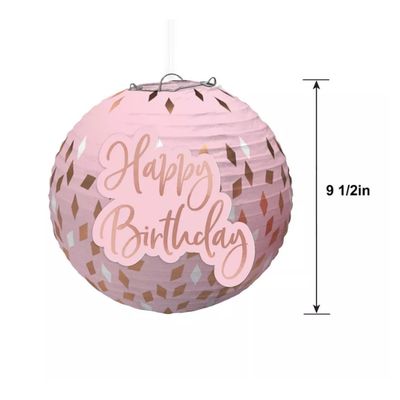 Blush Birthday Lanterns with Add-Ons – 3 Count