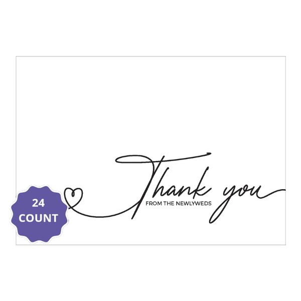 Wedding Thank You Cards – 24 Cards &amp; 24 Envelopes