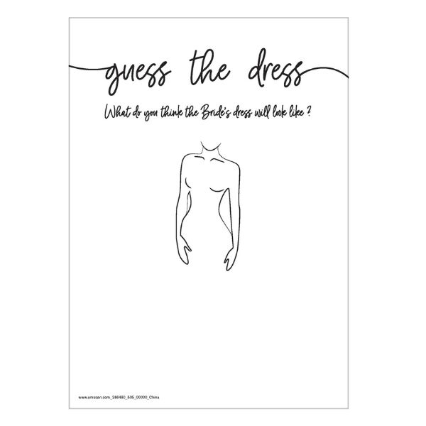 Guess The Dress Shower Game – 25 Count