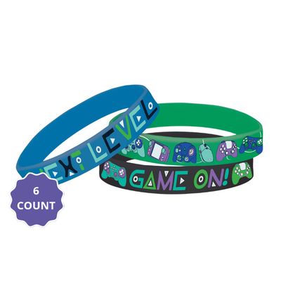 Game On Rubber Bracelets – 6 Count
