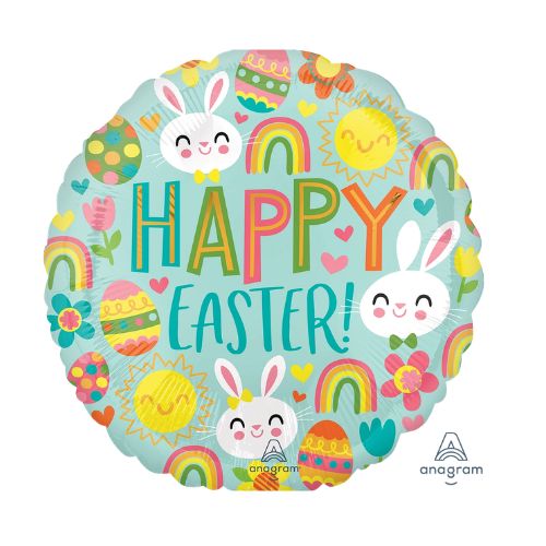 Happy Easter Icons Foil Balloon 18"