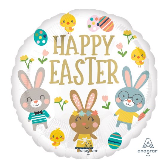 18" Happy Easter Garden Party Foil Balloon