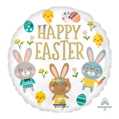 18" Happy Easter Garden Party Foil Balloon