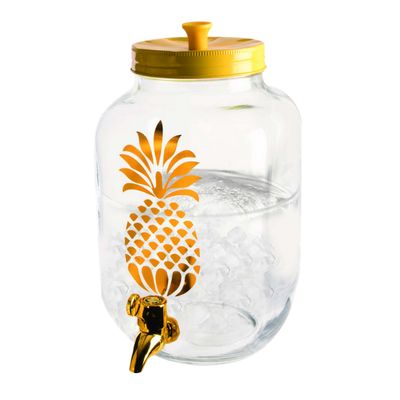 Luau Luxe Glass Pineapple Dispenser – 10" H x 6" W