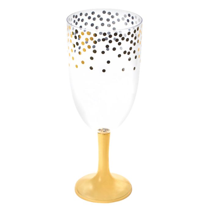 Plastic Jumbo Wine Glass – Gold (12 1/2")