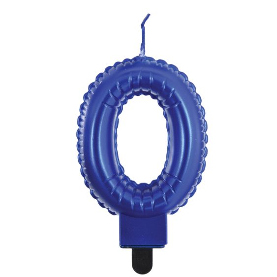 Royal Blue Numeral Candle – 3", NUMBER: 0