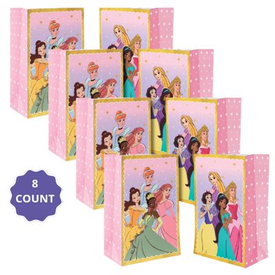 Disney Princess Hot-Stamped Kraft Snack Bags – 8 Count