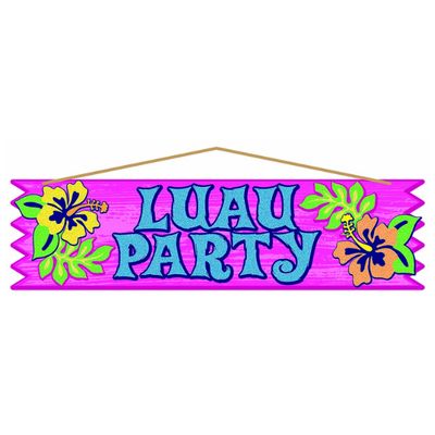 Luau Party Glitter Plaque – 15" x 4"