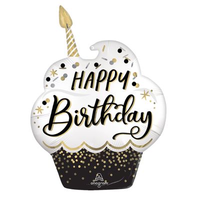 Large Shape “Happy Birthday Wishes” Satin Foil Balloon – 29"